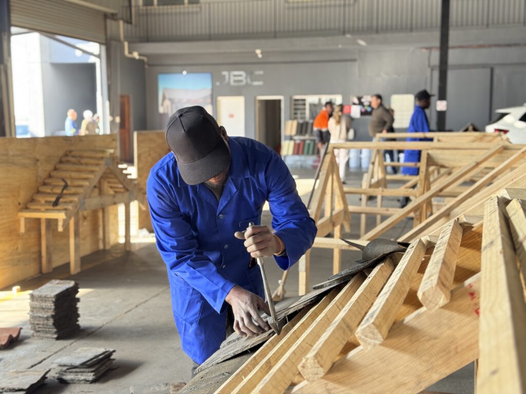 Roofing-Trainer working-on-a-slate-roof