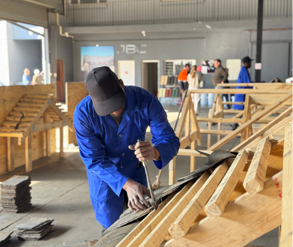 Roofing-Trainer working-on-a-slate-roof
